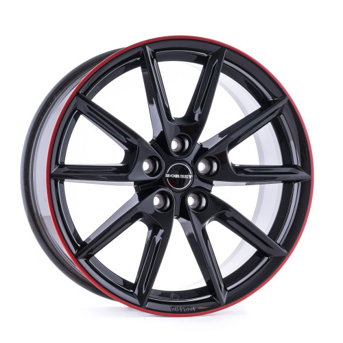 Borbet LX18 black glossy rim red