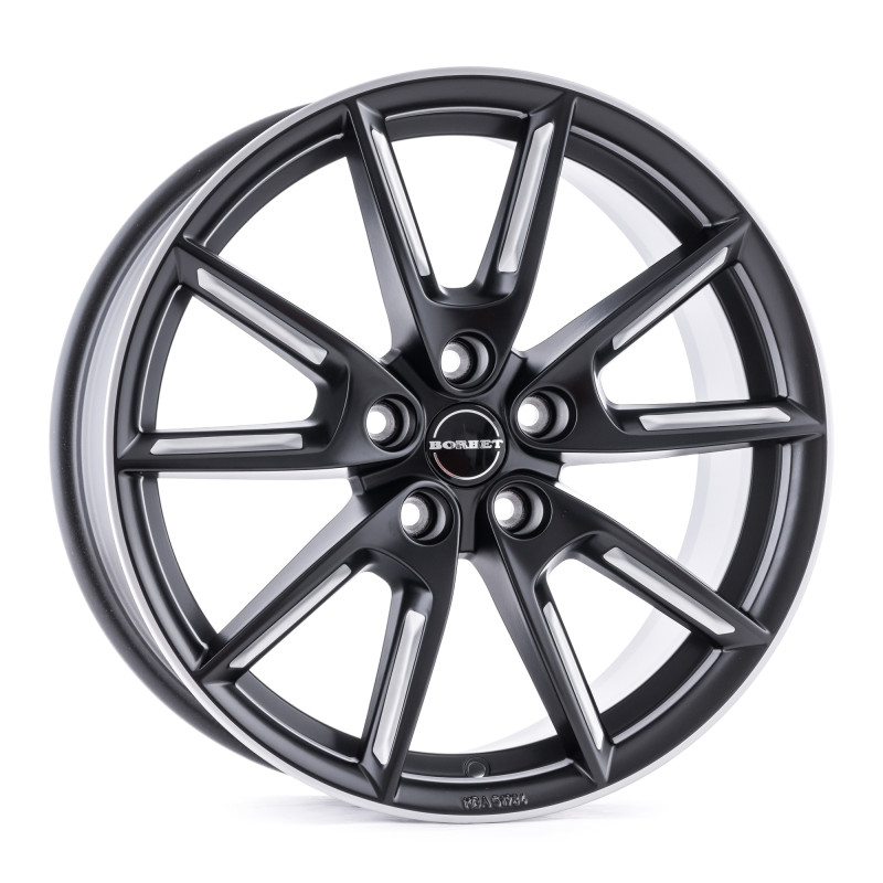 Borbet LX18 black matt silver spoke rim