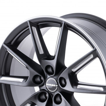 Borbet LX18 black matt silver spoke rim
