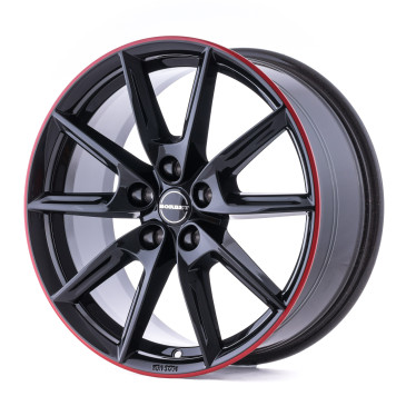 Borbet LX18 black glossy rim red