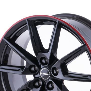 Borbet LX18 black glossy rim red