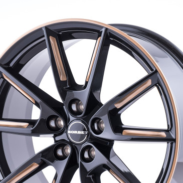 Borbet LX19 black glossy gold spoke rim