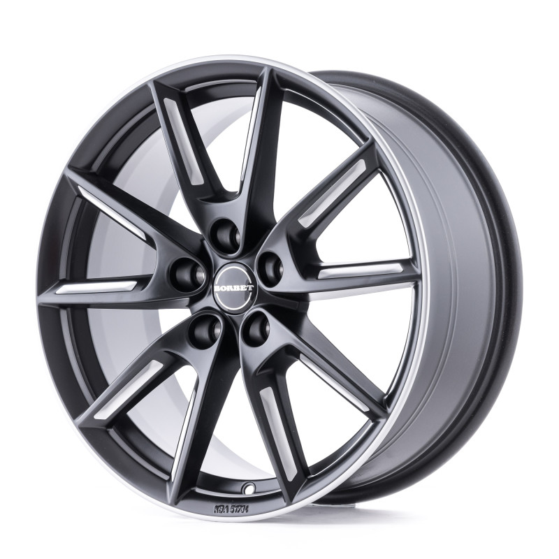 Borbet LX19 black matt silver spoke rim