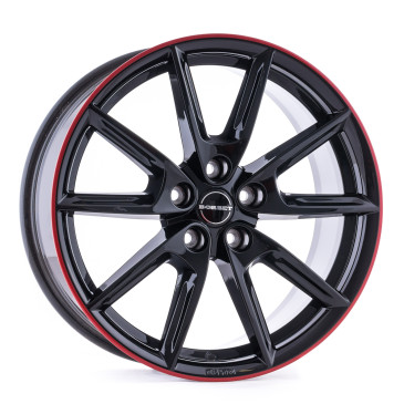 Borbet LX19 black glossy rim red