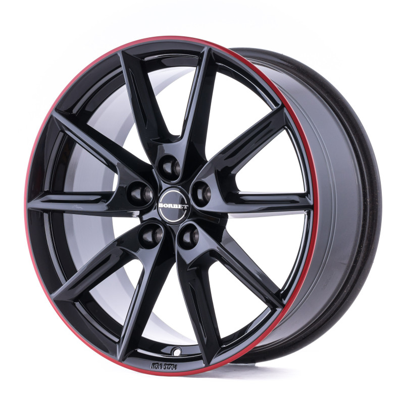 Borbet LX19 black glossy rim red