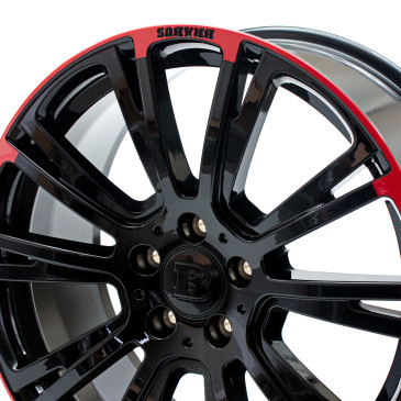 Brabus Monoblock R Schwarz glänzend mit roten Zierelementen