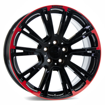 Brabus Monoblock R Schwarz glänzend mit roten Zierelementen