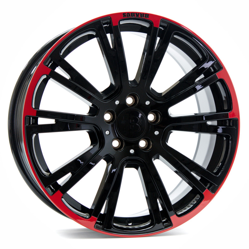 Brabus Monoblock R Schwarz glänzend mit roten Zierelementen