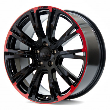 Brabus Monoblock R Schwarz glänzend mit roten Zierelementen