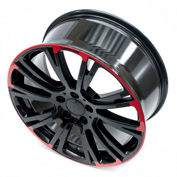 Brabus Monoblock R Schwarz glänzend mit roten Zierelementen