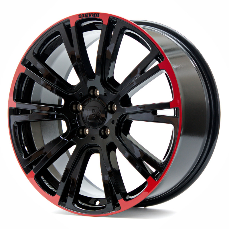 Brabus Monoblock R Schwarz glänzend mit roten Zierelementen