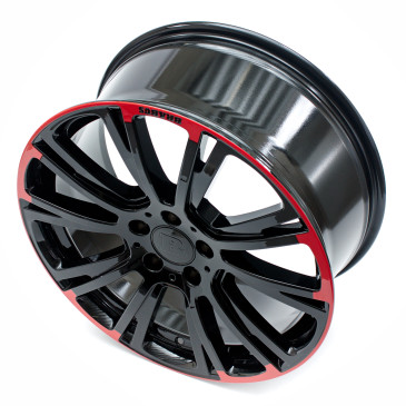 Brabus Monoblock R Schwarz glänzend mit roten Zierelementen