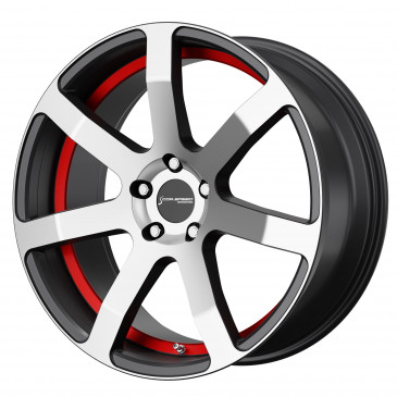 Corspeed Challenge Highgloss-Gunmetal-polished / undercut Color Trim rot