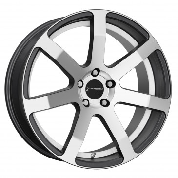 Corspeed Challenge Highgloss-Gunmetal-polished / undercut Color Trim weiss