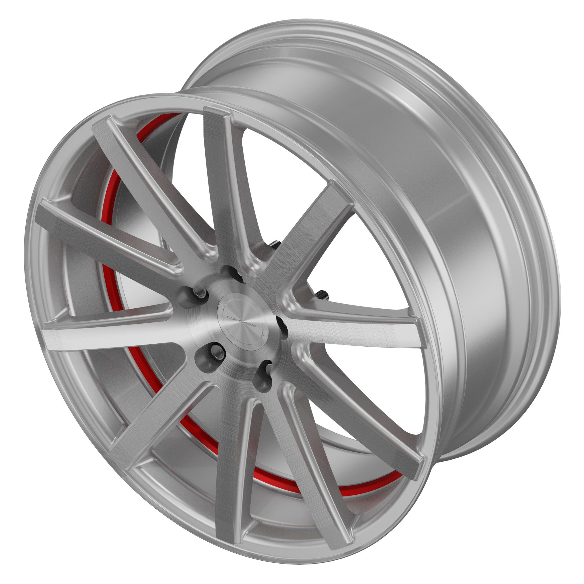 Corspeed Deville Silver-brushed-Surface/ undercut Color Trim rot