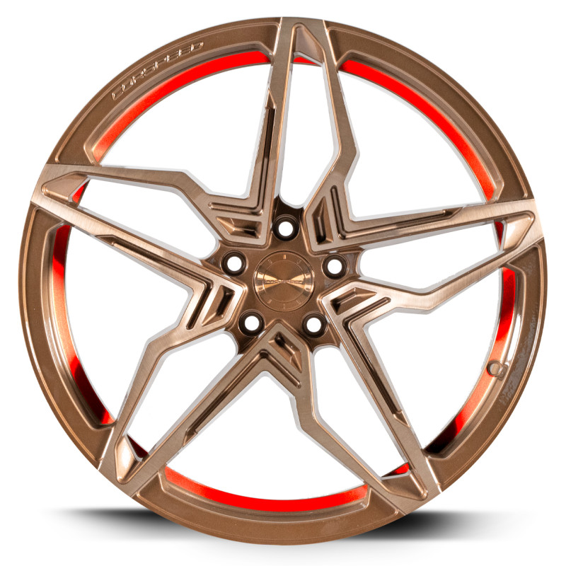 Corspeed Kharma Higloss-Bronze brushed Surface undercut Trimline red