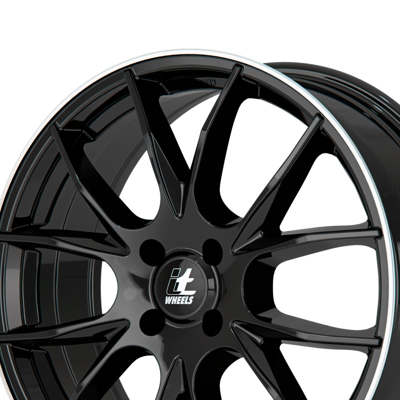 itWheels KIRA 4 Loch gloss black polished lip