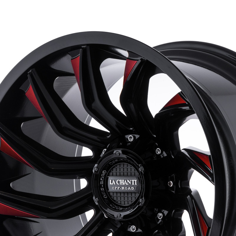 La Chanti Performance LC-OF12 Gloss Black Red Spokes
