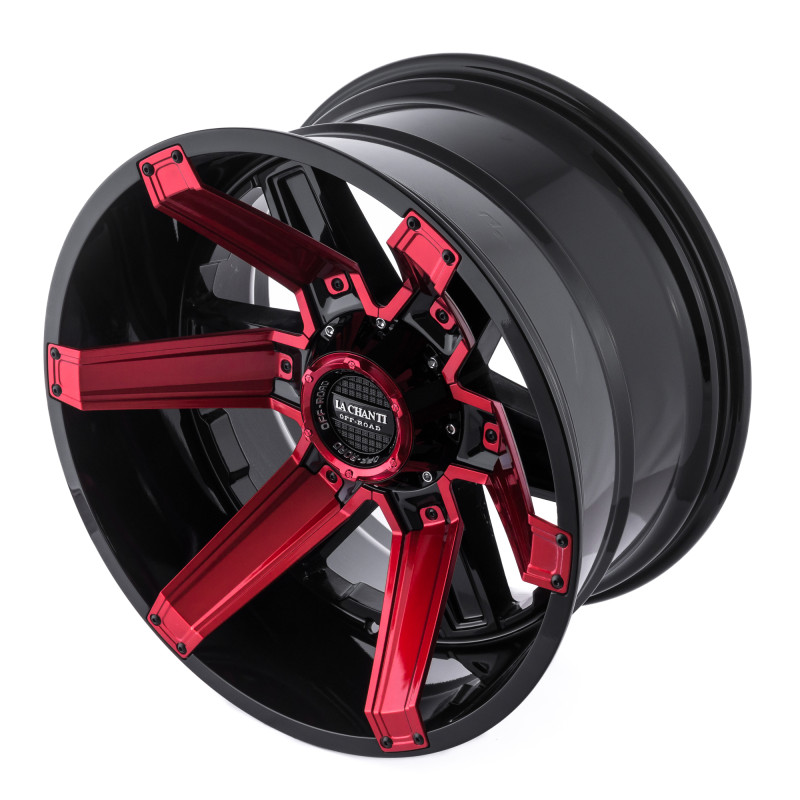 La Chanti Performance LC-OF16 Gloss Black Milled Spokes + Red Inserts