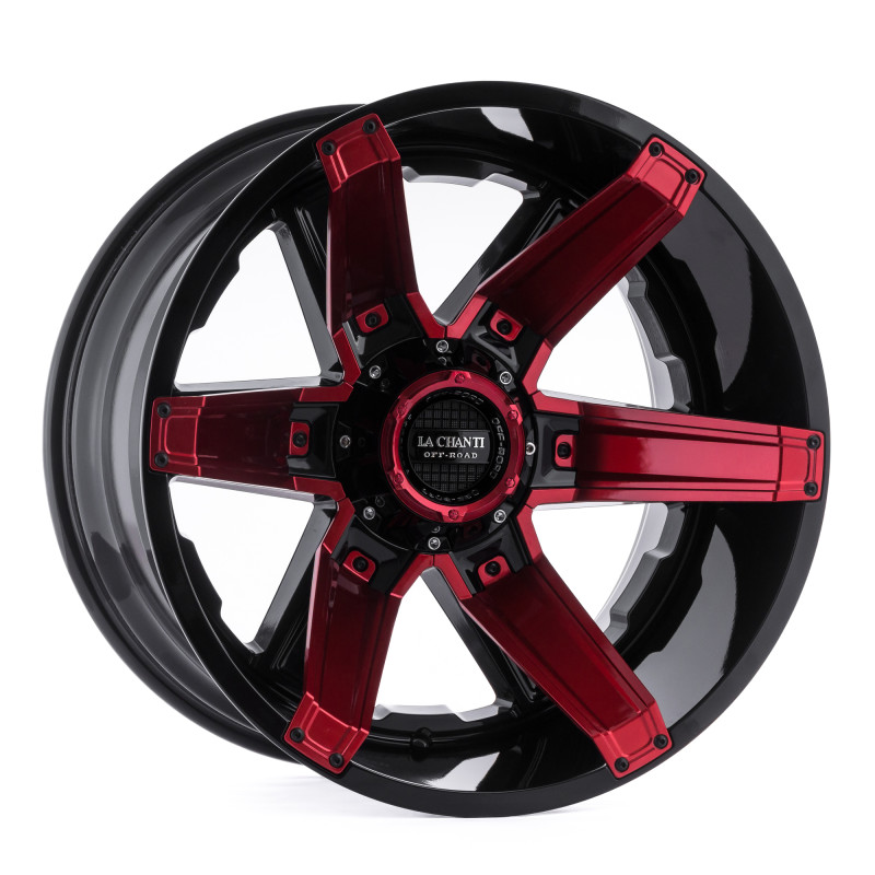 La Chanti Performance LC-OF16 Gloss Black Milled Spokes + Red Inserts