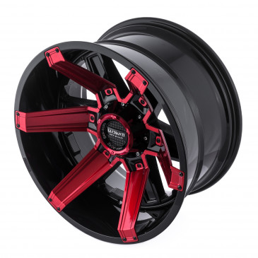 La Chanti Performance LC-OF16 Gloss Black Milled Spokes + Red Inserts