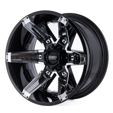 La Chanti Performance LC-OF16 Gloss Black Milled Spokes + Chrome Inserts