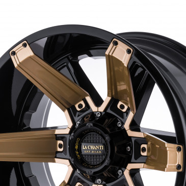La Chanti Performance LC-OF16 Gloss Black Milled Spokes + Gold Inserts