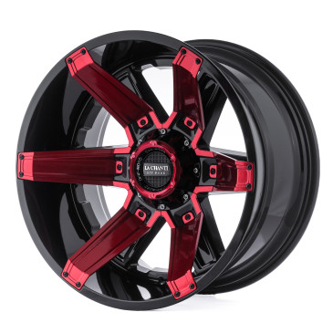 La Chanti Performance LC-OF16 Gloss Black Milled Spokes + Red Inserts