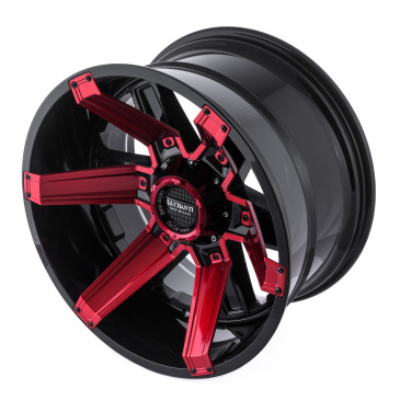 La Chanti Performance LC-OF16 Gloss Black Milled Spokes + Red Inserts