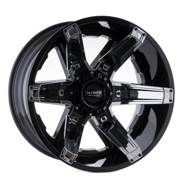 La Chanti Performance LC-OF16 Gloss Black Milled Spokes + Chrome Inserts