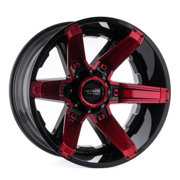 La Chanti Performance LC-OF16 Gloss Black Milled Spokes + Red Inserts