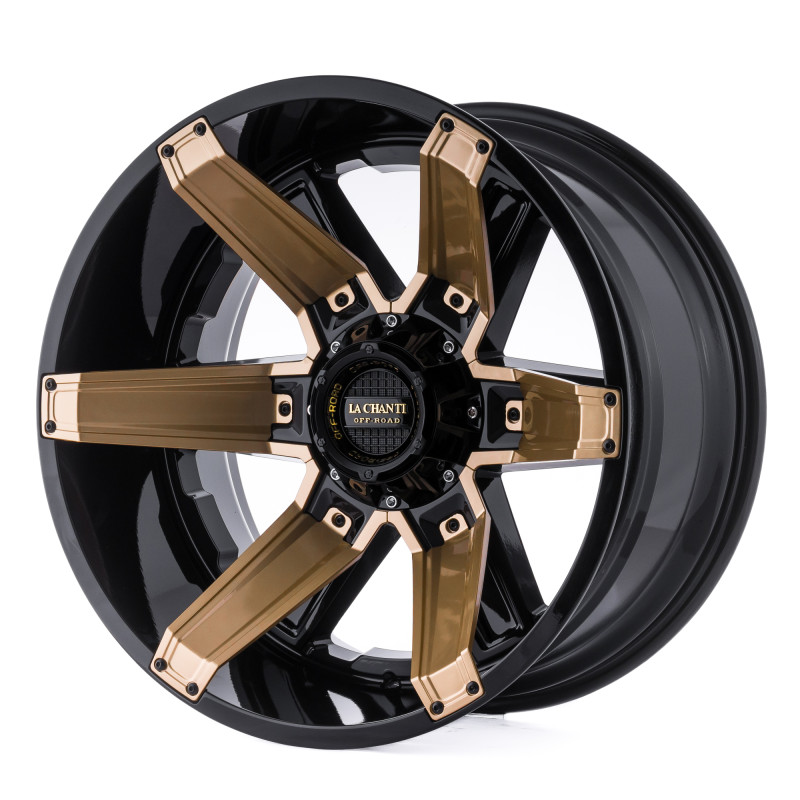 La Chanti Performance LC-OF16 Gloss Black Milled Spokes + Gold Inserts