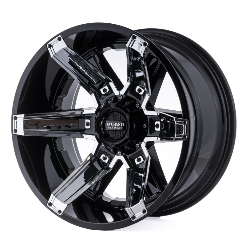 La Chanti Performance LC-OF16 Gloss Black Milled Spokes + Chrome Inserts