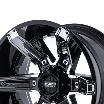 La Chanti Performance LC-OF16 Gloss Black Milled Spokes + Chrome Inserts