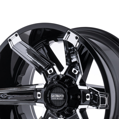 La Chanti Performance LC-OF16 Gloss Black Milled Spokes + Chrome Inserts