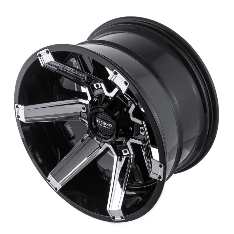 La Chanti Performance LC-OF16 Gloss Black Milled Spokes + Chrome Inserts