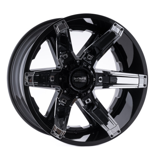 La Chanti Performance LC-OF16 Gloss Black Milled Spokes + Chrome Inserts