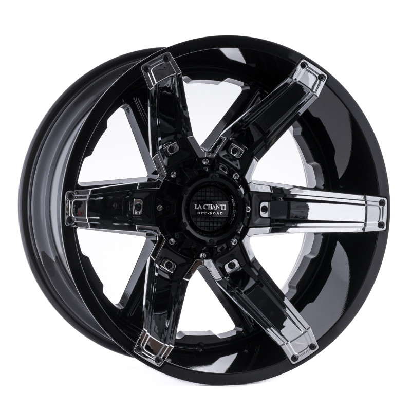 La Chanti Performance LC-OF16 Gloss Black Milled Spokes + Chrome Inserts