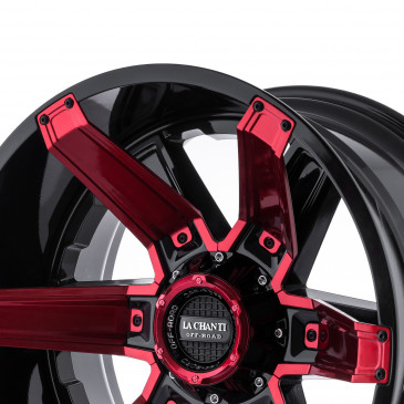 La Chanti Performance LC-OF16 Gloss Black Milled Spokes + Red Inserts