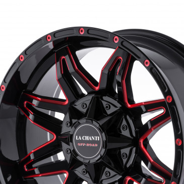 La Chanti Performance LC-OF3 Gloss Black Red Spokes