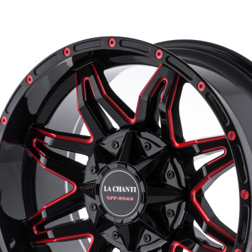La Chanti Performance LC-OF3 Gloss Black Red Spokes