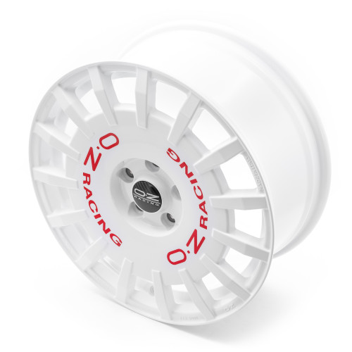 OZ RACING RALLY RACING RACE WHITE + RED LETTERING