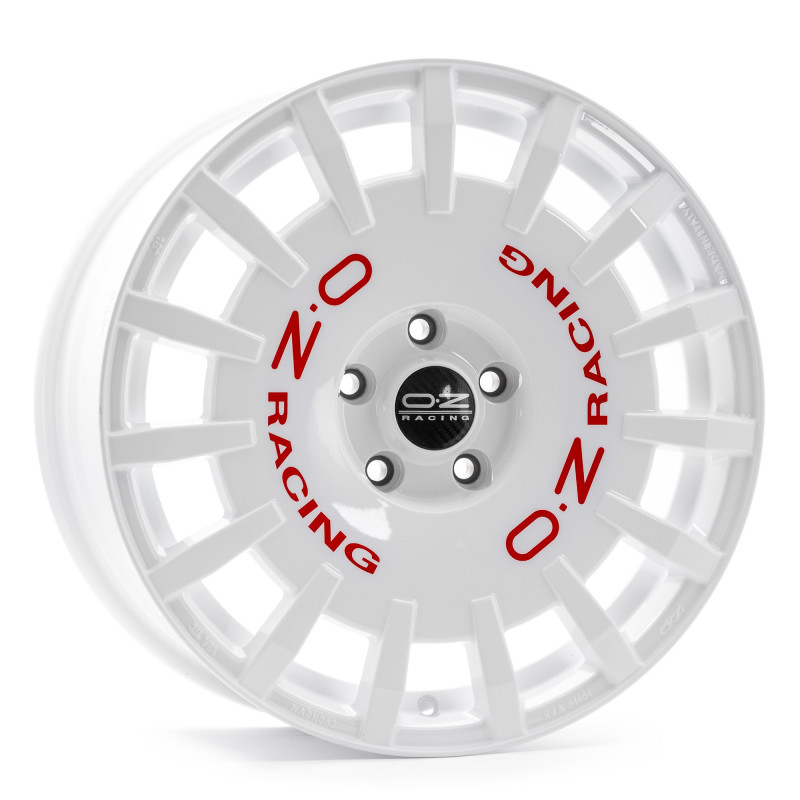 OZ RACING RALLY RACING RACE WHITE + RED LETTERING