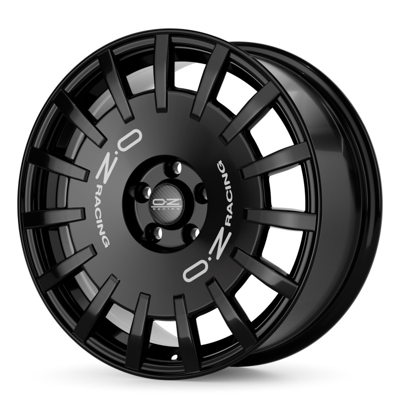 OZ RACING RALLY RACING GLOSS BLACK + SILVER LETTERING