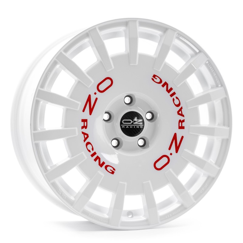 OZ RACING RALLY RACING WHITE + RED LETTERING