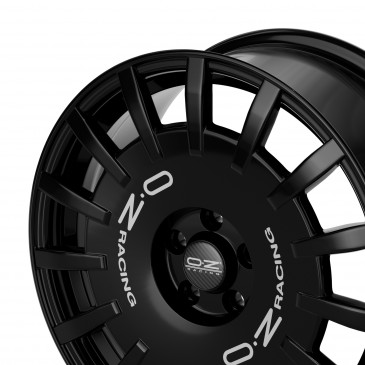 OZ RACING RALLY RACING GLOSS BLACK + SILVER LETTERING