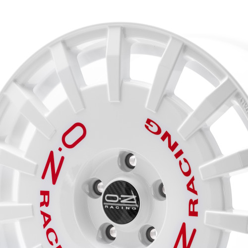 OZ RACING RALLY RACING RACE WHITE + RED LETTERING