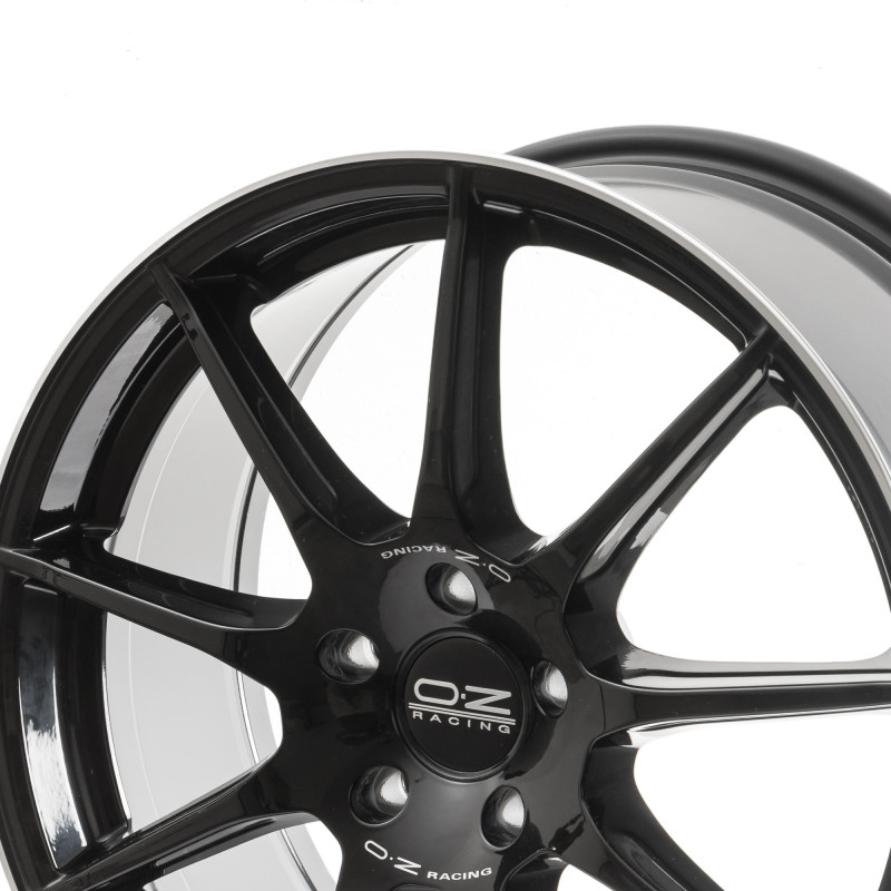 OZ RACING VELOCE GT GLOSS BLACK D.CUT + SILV.LET.