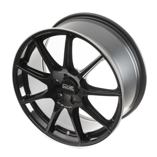 OZ RACING VELOCE GT GLOSS BLACK D.CUT + SILV.LET.