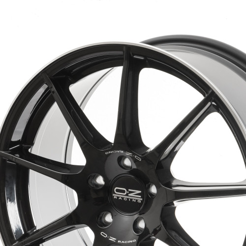 OZ RACING VELOCE GT GLOSS BLACK D.CUT + SILV.LET.